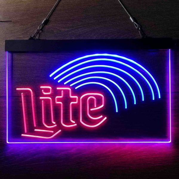 Miller Lite Rainbow Dual LED Neon Light Sign